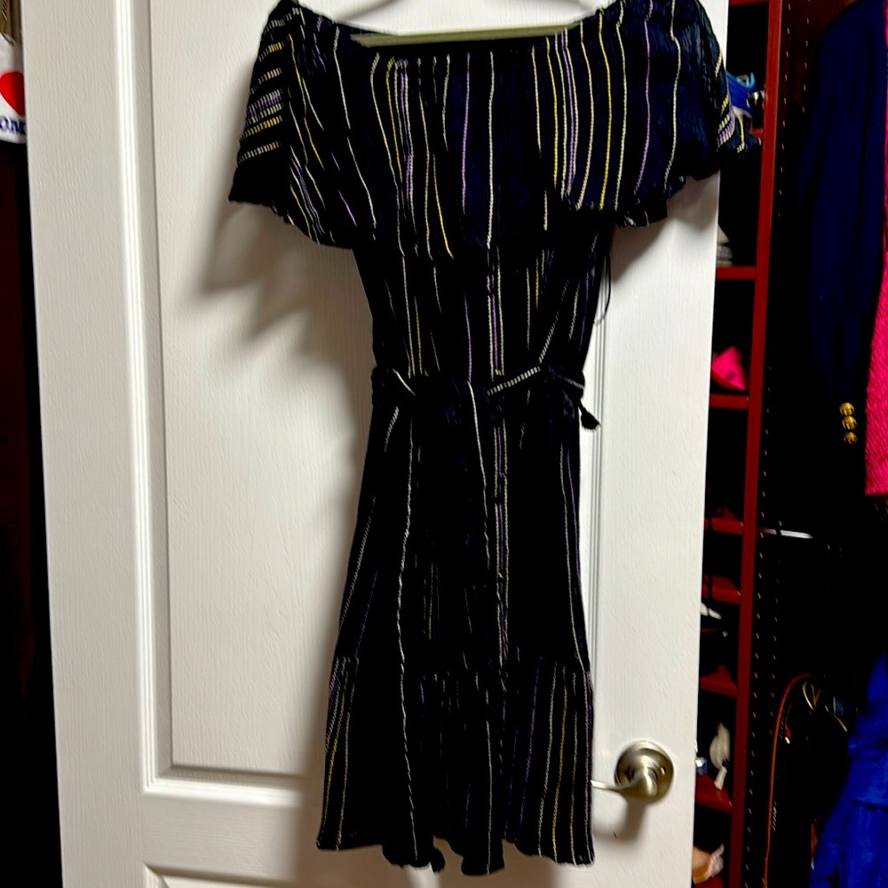 Micheal Stars Gauzy dress w tassel belt